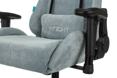 Кресло игровое Бюрократ VIKING KNIGHT Fabric серо-голубой Light-28 с подголов. крестовина металл