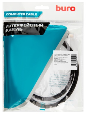 Кабель аудио-видео Buro HDMI (m)/HDMI (m) 1м. феррит.кольца Позолоченные контакты черный (HDMI-V1.4-1MC)