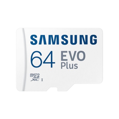 microSDXC 64GB Samsung EVO Plus Memory Card Samsung UHS-I U1 Class 10, Adapter, 130 MB/s, 10000 циклов, - 25°C to 85°C, RTL  Samsung MB-MC64KA