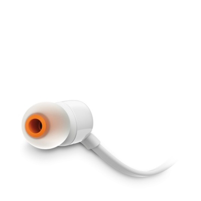 Гарнитура вкладыши JBL T110 WHT 1.2м белый проводные в ушной раковине (JBLT110WHT)