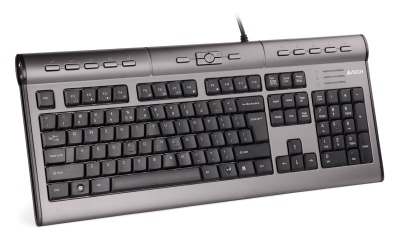 Клавиатура A4Tech KLS-7MUU серебристый/черный USB slim Multimedia