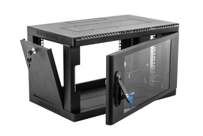 ЦМО Шкаф телекоммуникационный настенный 6U (600 ? 650) дверь стекло, цвет черный (ШРН-6.650-9005)