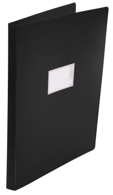 Папка на 4-х кольцах Бюрократ -0827VA3BLCK A3 верт. пластик 0.8мм кор.27мм черный