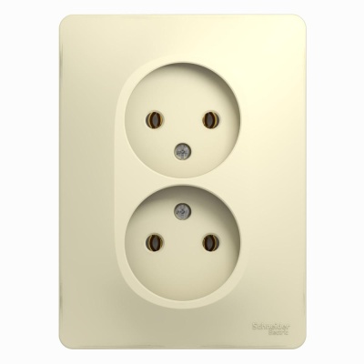 Розетка двойная без заземления сборе бежевая SYSTEME ELECTRIC GSL000220