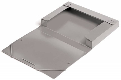 Папка-короб на резинке Бюрократ -BA40/07GREY пластик 0.7мм корешок 40мм A4 серый