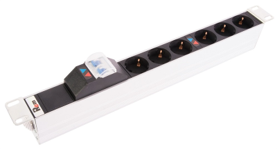 Блок розеток Rem-32 с авт., 6 Schuko, 32А, алюм., 19", колодка (R-32-6S-A-440-K)