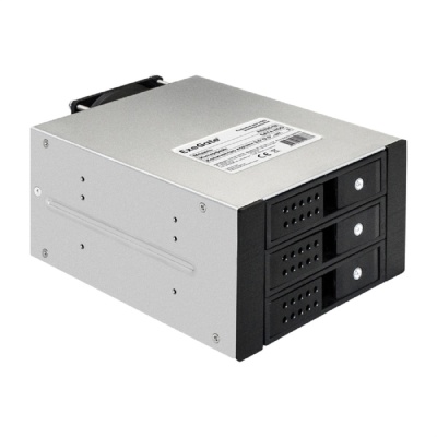 Exegate EX291656RUS Корзина для HDD ExeGate HS335-02 (универсальная, на 3*3,5"/2.5" SATA HDD, занимает 2*5,25" отсека, RTL)