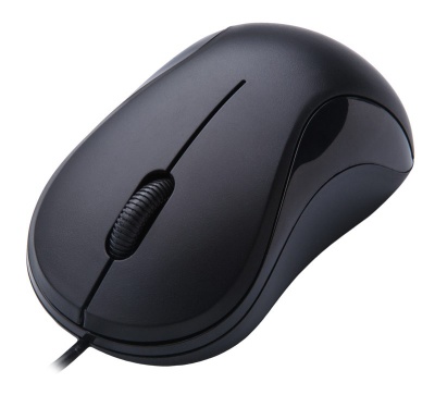 Мышь Оклик 115S черный оптическая (1200dpi) USB для ноутбука (2but)