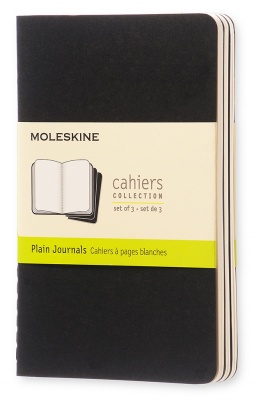 Блокнот Moleskine CAHIER JOURNAL QP313 Pocket 90x140мм обложка картон 64стр. нелинованный черный (3шт)