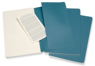 Блокнот Moleskine CAHIER JOURNAL CH018B44 Large 130х210мм обложка картон 80стр. нелинованный голубой (3шт)