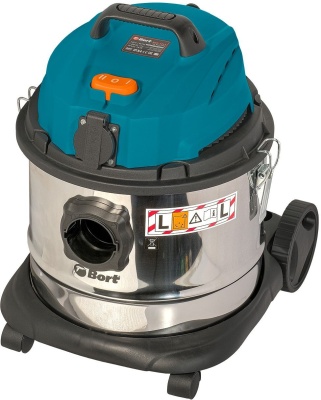 Bort Пылесос для сухой и влажной уборки BSS-1215 {бак 15 л; 1200 Вт;  шланг 2 м; всасывание 260 Вт; Уровень шума 78 дБ; Вес 5,6 кг; Напряжение 220 В; аксессуаров 11 шт, гарантия 2 г} [93417784]