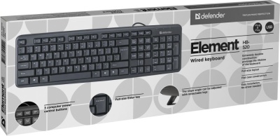 Defender Проводная клавиатура Element HB-520 USB RU,черный,полноразмерная USB Defender Element HB-520 USB (45522)