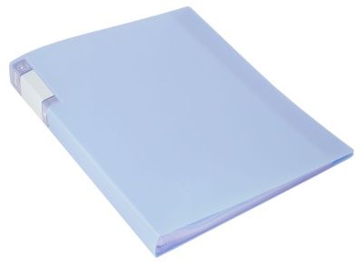 Папка с 40 прозр.вклад. Бюрократ Gems GEM40AZURE A4 пластик 0.7мм торц.карм с бум. встав голубой топаз