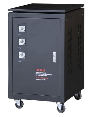 Ресанта АСН-60 000/3 63/4/10 Стабилизатор  трехфазный {380В±2%, Габ. 650х540х1090, Вес 205 кг}