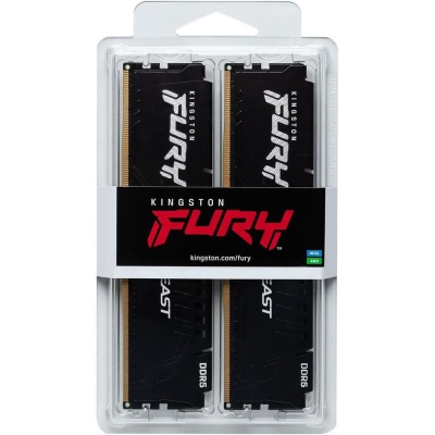 Память DDR5 2x32Gb 5600MHz Kingston KF556C40BBK2-64 Fury Beast RTL PC5-44800 CL40 DIMM 288-pin 1.25В dual rank