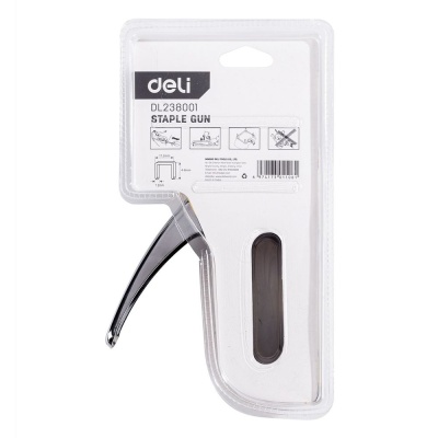 Степлеры, пистолеты, заклепочники Deli Мебельный степлер Deli DL238001 Для скоб 4-8мм D-типа. Полностью стальная конструкция