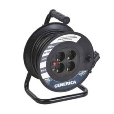 Iek WKP10-10-04-20-G Катушка УК20 с т/з 4 места 2P+PE/20м 3х1,0мм2 GENERICA