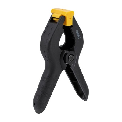 Струбцина-зажим пружинная Deli DL110004  длина 100мм, макс.диаметр зажима 30мм, макс.усилие зажима 120N