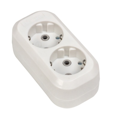 Колодка 2 гнезда c заземлением 16А Эксперт