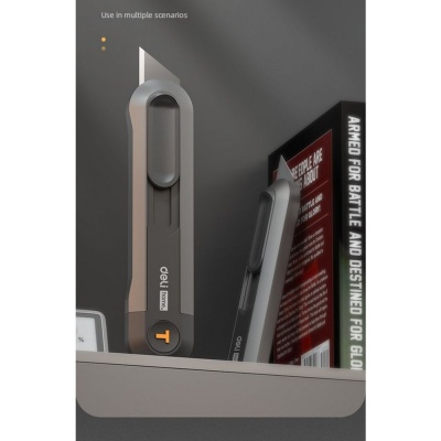 Набор технических ножей "Home Series Black" Deli HT4003 (ножи 9мм+18мм+Т-образный), эксклюзивный дизайн, корпус из высококачественного софттач пластика