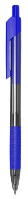 Ручка шариковая Deli EQ01930 Arrow авт. 0.7мм резин. манжета прозрачный/синий синие чернила