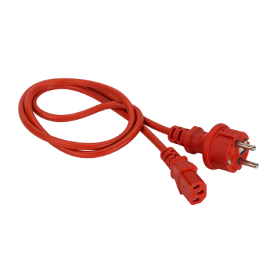 Провод Шнур питания C13-Schuko прямая, 3х0.75, 220В, 10А, красный, 7 метров (LAN-PP13/SH-7.0-RD)