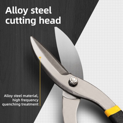 Режущий инструмент (пилы, ножовки, ножи, ножницы) Deli Ножницы по металлу прямые Deli DL25912 310мм, для резки холоднокатаного листа толщиной до 0,9мм и листа из нержавеющей стали толщиной до 0,6 мм