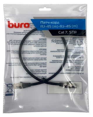 Патч-корд Buro STP 4 пары cat7 CCA molded 0.5м черный RJ-45 (m)-RJ-45 (m)