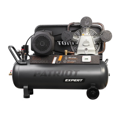 Компрессор PATRIOT KRX 950 L100 D, поршневой, ременной, масляный, 950 л/мин, 100 л, 10 бар, 5.5 кВт, 400 В