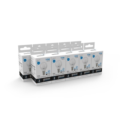 Лампа светодиодная LED 10 Вт 750 лм 6500К AC180-240В E14 шар P45 холодная Elementary