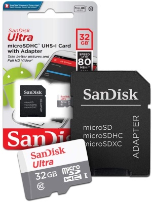 Флеш карта microSDHC 32Gb Class10 Sandisk SDSQUNR-032G-GN3MA Ultra Light + adapter