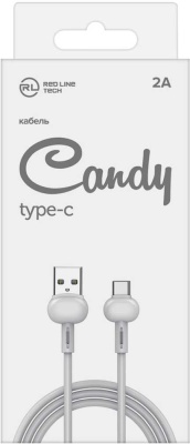 Кабель Redline Candy УТ000021993 USB Type-C (m) USB A (m) 1м белый