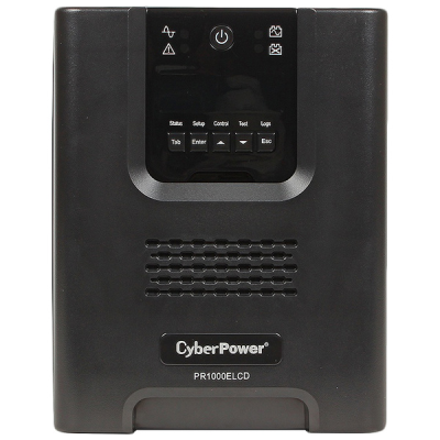 ИБП CyberPower PR1000ELCD, Line-Interactive, 1000VA/900W, 8 IEC-320 С13 розеток, USB&Serial, SNMPslot, LCD дисплей, Black, 0.6х0.35х0.4м., 21кг. CyberPower PR1000ELCD