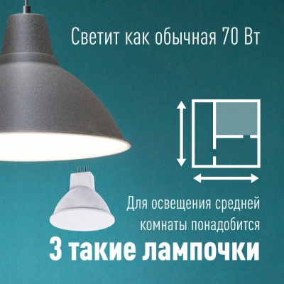 Лампа светодиодная LED 8.5Вт JCDR 220В GU5.3 D50x45 4500K белый 720 лм