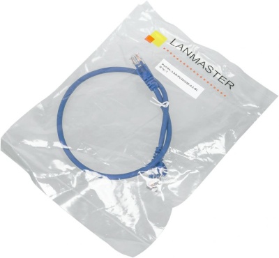 Патч-корд Lanmaster utp LAN-PC45/U5E-0.5-BL вилка RJ-45-вилка RJ-45 кат.5е 0.5м синий LSZH (уп.:1шт)