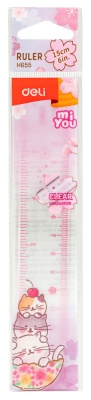 Линейка Deli EH655 miYou полистирол дл.15см ассорти двухсторонняя шкала (упак.:1шт)