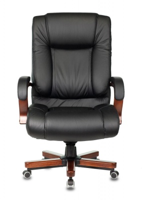 Кресло руководителя Бюрократ T-9925WALNUT черный кожа крестовина металл/дерево