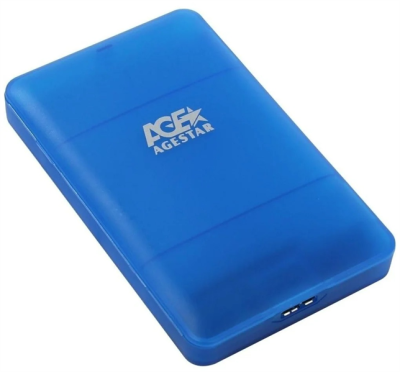Внешний корпус для hdd AgeStar 3UBCP3 SATA пластик синий 2.5" (3UBCP3 blue)