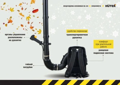Воздуходувка Huter GB-52S желтый