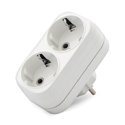 Тройник на 2 гнезда с заземлением 16А