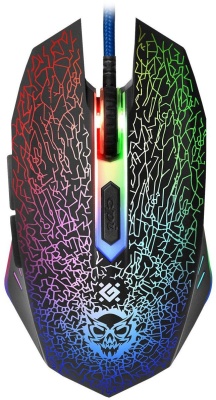 Мышь Defender Shock GM-110L черный оптическая (3200dpi) USB для ноутбука (5but)