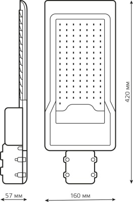 Светильник консольный Gauss 629534300 100Вт ламп.:100шт светодиод.лампа черный
