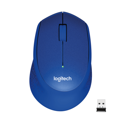 Мышь беспроводная Logitech M330 Silent Plus Blue (синяя, оптическая, 1000dpi, 2.4 GHz/USB-ресивер, бесшумная, под правую руку) (арт. 910-004925, M/N: M-R0051 / C-U0010)