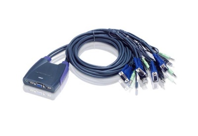 Переключатель электронный ATEN 4-Port USB VGA/Audio Cable KVM Switch (0.9m, 1.2m) (CS64US-AT)