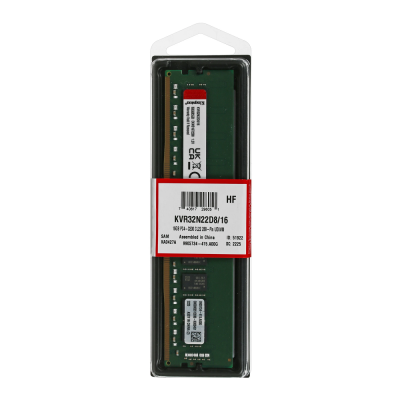 DDR 4 DIMM 16Gb PC25600, 3200Mhz, Kingston CL22 (KVR32N22D8/16WP) (retail)