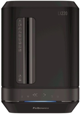 Шредер Fellowes PowerShred LX220 черный (секр.P-4)/перекрестный/20лист./30лтр./скрепки/скобы/пл.карты