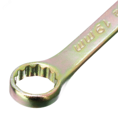 Ключ комбинированный, 19 мм, желтый цинк