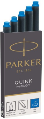 Картридж Parker Quink Z11 (CW1950383) синие чернила смывающиеся для ручек перьевых (5шт)