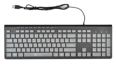 Клавиатура Оклик 480M черный/серый USB slim Multimedia