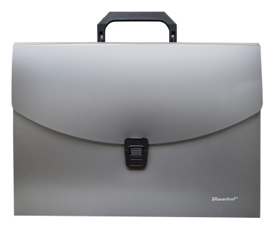 Портфель Silwerhof Perlen 322716-01 6 отдел. A4 пластик серебристый металлик